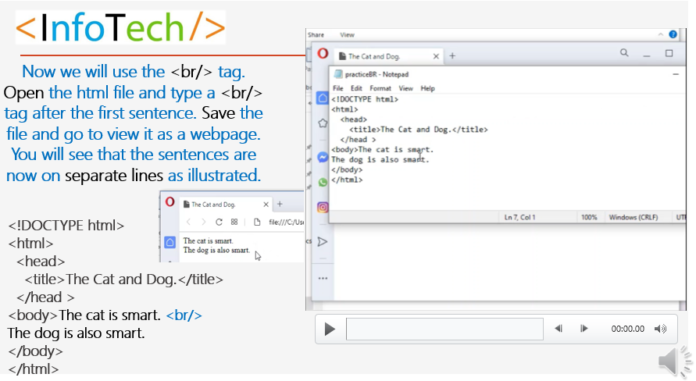 Introduction to the HTML5 br-Tag - pg. 5 » InfoTech Education Corp.